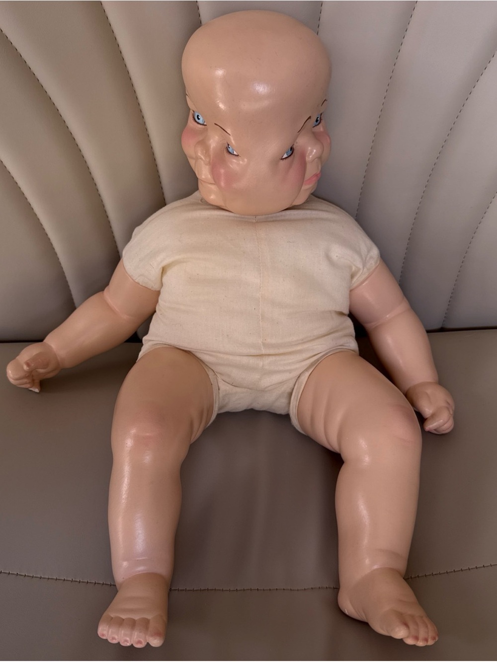 Vintage 3 faces of Eve Porcelain Doll Swivel Head Smiling Sad Crying SIGNED 1984